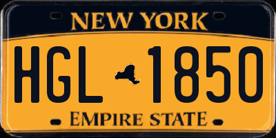 NY license plate HGL1850