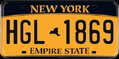 NY license plate HGL1869