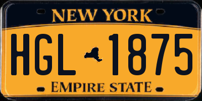 NY license plate HGL1875