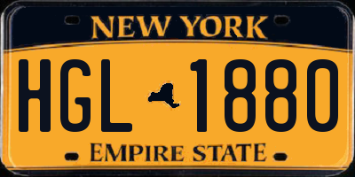 NY license plate HGL1880