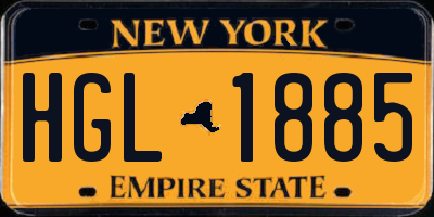 NY license plate HGL1885