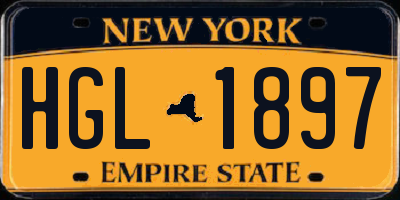 NY license plate HGL1897