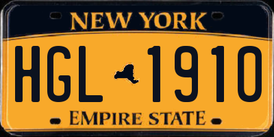 NY license plate HGL1910