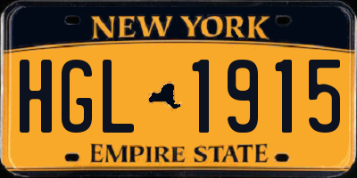 NY license plate HGL1915