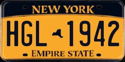 NY license plate HGL1942