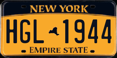 NY license plate HGL1944