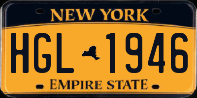 NY license plate HGL1946