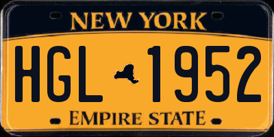 NY license plate HGL1952