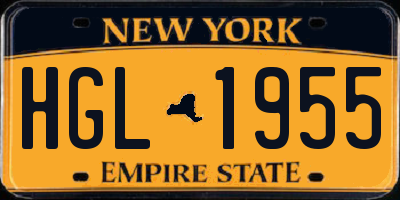 NY license plate HGL1955