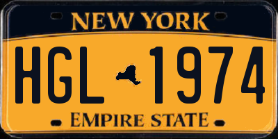 NY license plate HGL1974