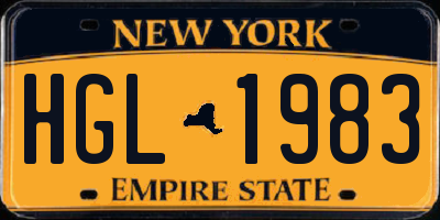 NY license plate HGL1983