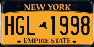 NY license plate HGL1998
