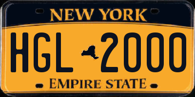 NY license plate HGL2000