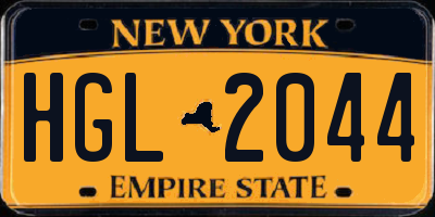 NY license plate HGL2044