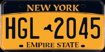 NY license plate HGL2045