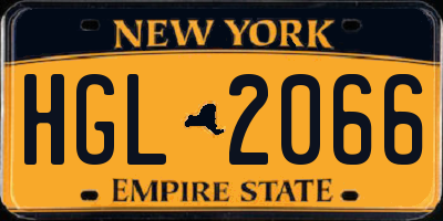 NY license plate HGL2066