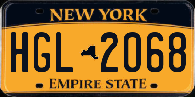 NY license plate HGL2068