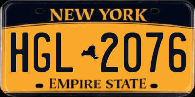 NY license plate HGL2076