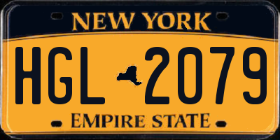 NY license plate HGL2079