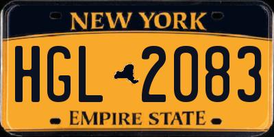 NY license plate HGL2083