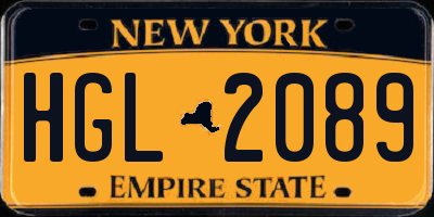 NY license plate HGL2089
