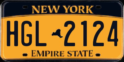 NY license plate HGL2124