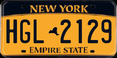 NY license plate HGL2129