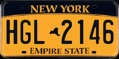 NY license plate HGL2146