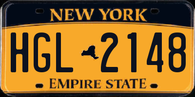 NY license plate HGL2148