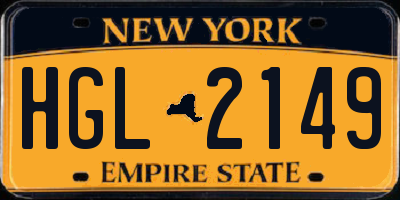 NY license plate HGL2149