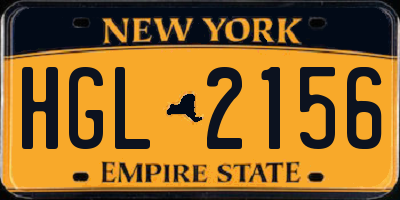 NY license plate HGL2156