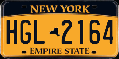 NY license plate HGL2164