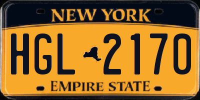 NY license plate HGL2170