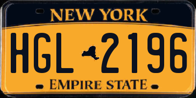 NY license plate HGL2196