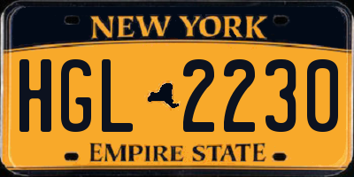 NY license plate HGL2230