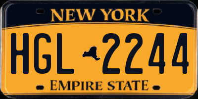 NY license plate HGL2244