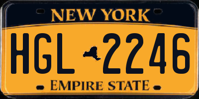 NY license plate HGL2246
