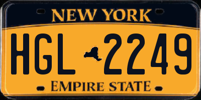 NY license plate HGL2249