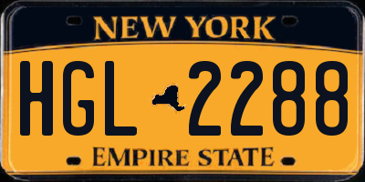 NY license plate HGL2288