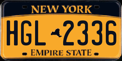 NY license plate HGL2336