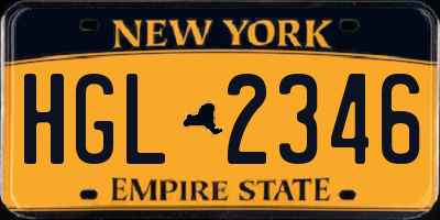 NY license plate HGL2346