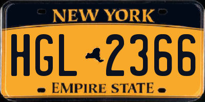 NY license plate HGL2366