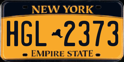 NY license plate HGL2373