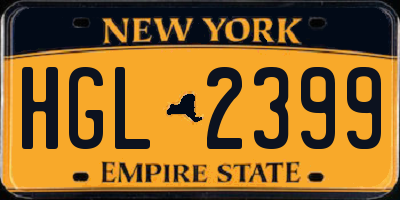 NY license plate HGL2399