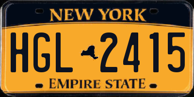 NY license plate HGL2415