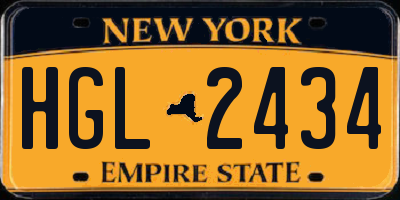 NY license plate HGL2434