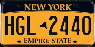 NY license plate HGL2440