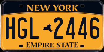 NY license plate HGL2446