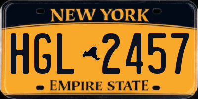 NY license plate HGL2457