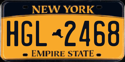 NY license plate HGL2468